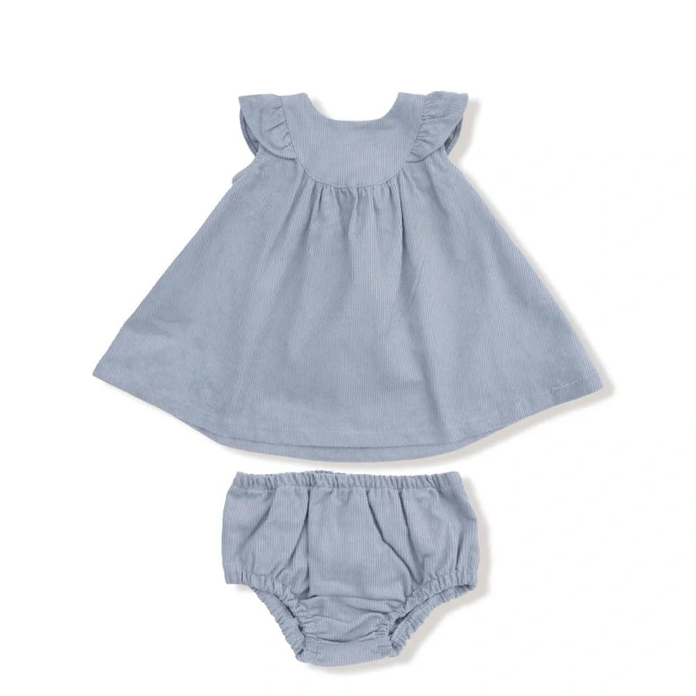 Angel Dear Gray Corduroy Dress with Matching Bloomers